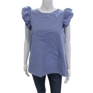Kate McHale Jensen Women Striped Sleeveless Camisole Blouse Button-Up Size M